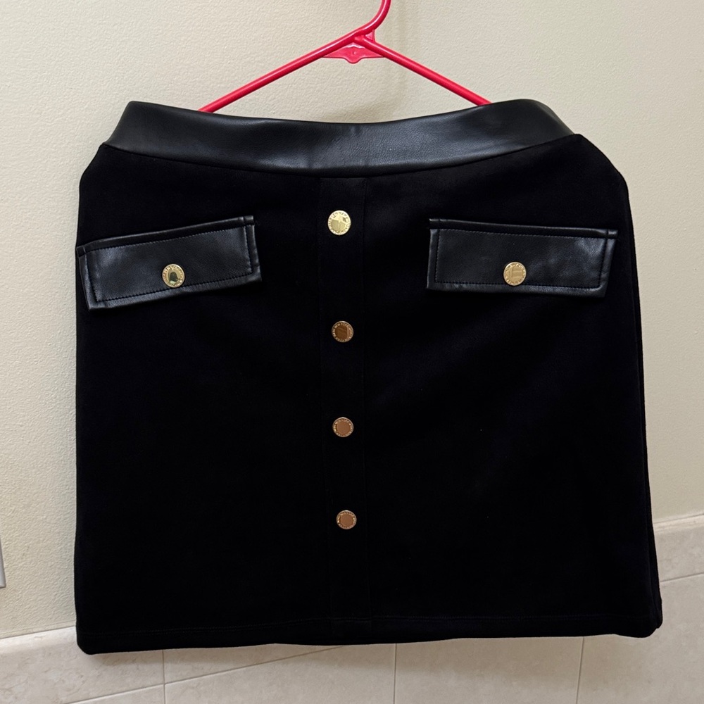 Elegant Black Mini Skirt with Gold Accents